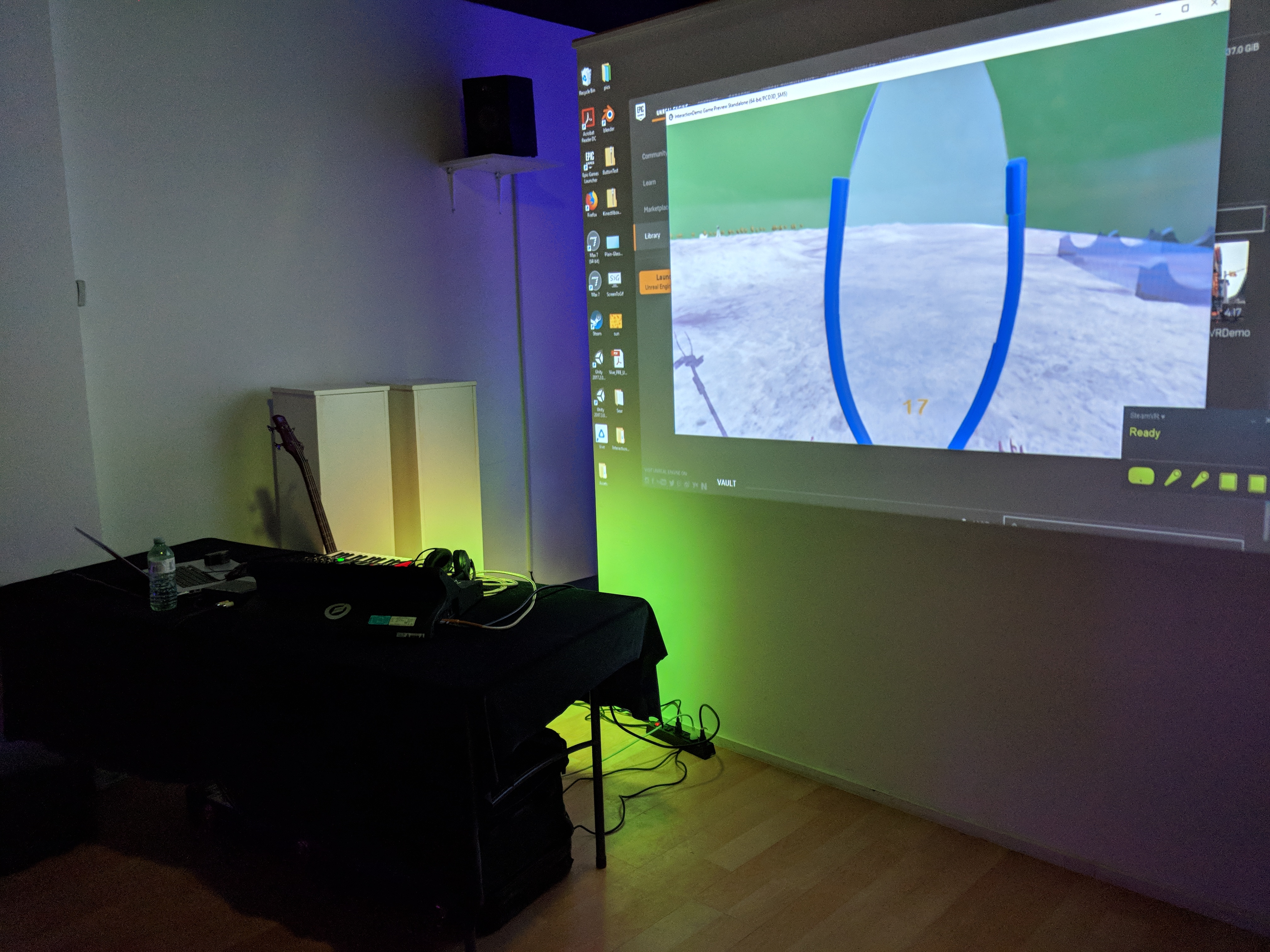 Electric Perfume Performance setup and Lucid on screen